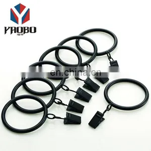 China Wholesale Curtain Rod Accessories Metal Drapery Hooks Window Shower Curtain Rings Hanging Clips thumbnail-4