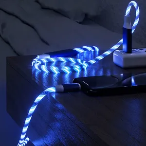 Hot Sell Travel 3 in 1 LED Fast Charge Magnetic Charging Cable for IPhone for Samsung Android Charger USB Cable thumbnail-1
