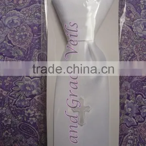 Boys First Communion Tie With Embroidered Cross thumbnail-3