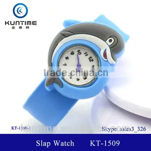 Cute Dolphin Slap Watch With Glass Face Quartz Movt Silicone Strap for Child thumbnail-1