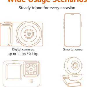 Cellphone Tripod Mini Desktop Tripod Flexible Octopus Tripod With Wireless Remote and Smartphone Clamp thumbnail-5