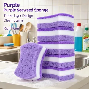 Washable Reusable Dish Sponge Dual Side Foam Cleaning Pad thumbnail-1