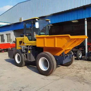 3-ton Front-tipping Dumper, Diesel Hydraulic 4-wheel Engineering Self-unloading Truck, Site Earthwork Transport Mini Dumper thumbnail-1