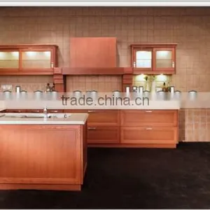 Melamine and Wood Veneer Kitchen Cabinet 09L05 thumbnail-1