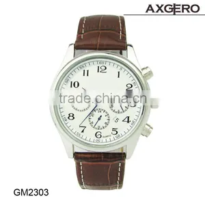 Express Wholesale Watch, Geneva Genuine Leather Band Watch With Alloy Case Watches Man thumbnail-1