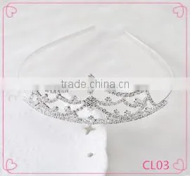 Silver Crystal Rhinestone Royal Princess Wedding Bridal Pageant Prom Tiara Crown thumbnail-1