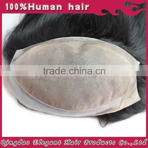 Qingdao Elegant Hair Virgin Brazilian Hair Women Toupee With Clip 16inch Blonde and Black Color Toupees thumbnail-4