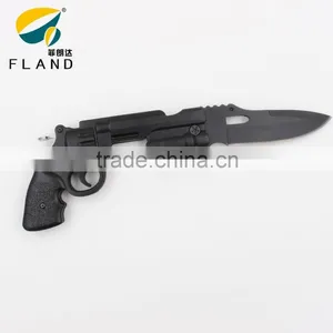 Black Oxide 3Cr13 Stainless Steel Blade Machine Gun Shaped Design Spring Assisted 8" Pocket Knife thumbnail-3