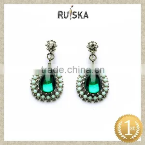 DIAMOND TEARDROP EARRINGS,CRYSTAL EARRING FASHION JEWELRY thumbnail-1