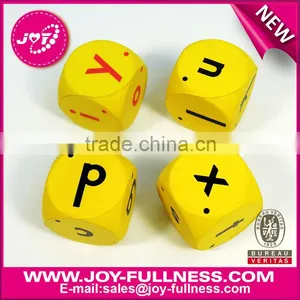 Yellow Color Letters Printing on Side PU Dice thumbnail-1