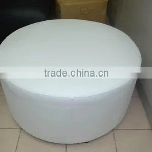 Comfotable White Round Leather Fabric Ottoman XYN261 thumbnail-2