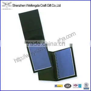 Wholesale Black High Quality Top Grade Leather Spiral Notepad Holder thumbnail-1