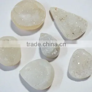 Natural Agate Geode Druzy Cabchons thumbnail-1