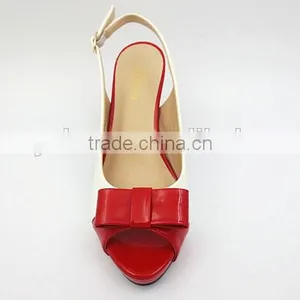 New High Class Mix Color Middle Heel Slingback Sandals for Office Lady thumbnail-3