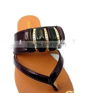 Fashion Design Comfortable Lady Fancy Flat Slipper Flip Flop With Button thumbnail-5