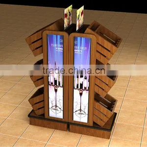 2 Sided Wooden Wine Bottle Display thumbnail-1