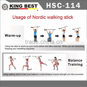 KINGBEST 2016 Carbon Trekking Pole 4-SECTION Nordic Walking Sticks With Phone Holder With Compass Nordic Walking Stick thumbnail-5