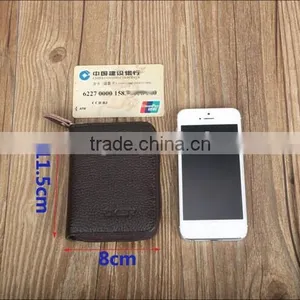RFID Blocking Genuine Leather Wallet, Credit Card Coin Wallet. Mini Handheld Purse thumbnail-4