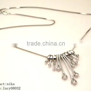 New Product 2016 Innovative Product 925 Sterling Silver Necklace , Rechangable Pendant Silver Necklace thumbnail-1