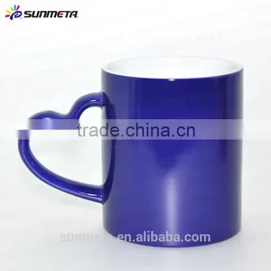 Sunmeta Whole Sale 11oz Blank Sublimation Color Changing Mug Heart Handle thumbnail-1