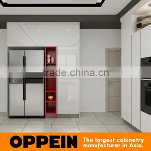 2016 New Kitchen Cabinets White HPL and Red Lacquer For Modular Kitchen Cabinets thumbnail-6
