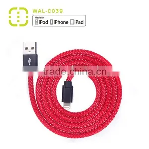 Walnut Mfi Leather Cable for Iphone6/iPhone6 Plus/iPhone5s thumbnail-2