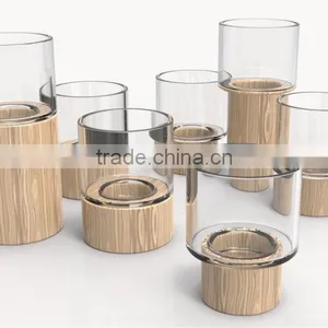 Huge Glass Vase With Wooden Base thumbnail-1