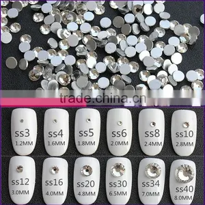White Clear 1440pieces/bag Shining Flatback Non Hotfix Glue on Rhinestones Nail Art Crystal thumbnail-1