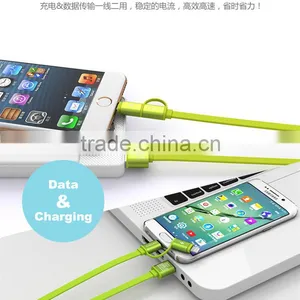 2 In1 Flat Noodle Usb Cable for Iphone & Samsung or Other Smart Phone thumbnail-5