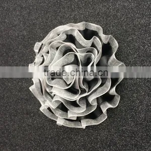 Hot Sale Mesh Fabric Craft Flower In Handmade Wholesale,Balck White Foldded Fabric Flower thumbnail-3