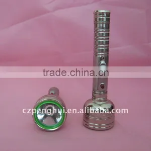 LED Chrome Metal Flashlight 2xAA Battery thumbnail-1
