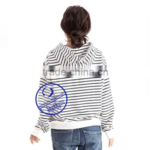 Custom Striped Pullover Sweatshirts Hoodies Women thumbnail-6