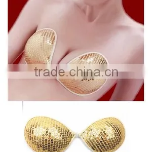 Fashionable Ladies Golden Spangle Push up Bra thumbnail-1