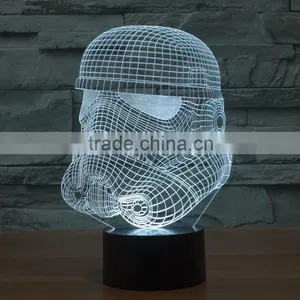 White Knight Shape USB + Battery Operated 3d Acrylic Illusion 7 Color Changing Night Light for Children Led Magnetic Lamp thumbnail-5