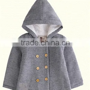 2016 Latest Design Boys Cotton Knitted Windproof Waterproof Hooded Trench Cardigan thumbnail-2