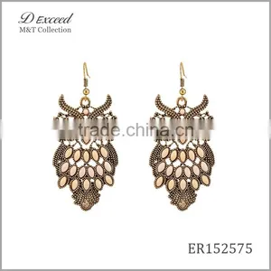 2016 Fashion Designs Women's Vintage Jewellery Earrings Bohemian Style Owl Gold/Silver Plating Drop Earrings thumbnail-6