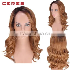 Long Wavy Lace Front Wig, Black to Brown Ombre Colorful Wig for Young Women Supplier's Choice thumbnail-1