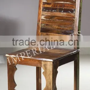 ANTIQUE RECYCLE WOOD CHAIR, FOR HOME FURNITURE thumbnail-1