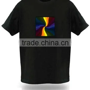 Electroluminescent /long Lifetime Sound Activated el T-shirt With Different Designs thumbnail-4