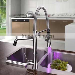 LED Chrome Commercial Style Pre Rinse Kitchen Faucet With Pot Filler 1020-CP thumbnail-1