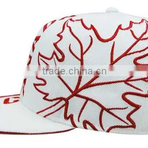 Two-tone Canada Maple Leaf Flat Brim Cotton Custom Flexfit Baseball Caps thumbnail-2