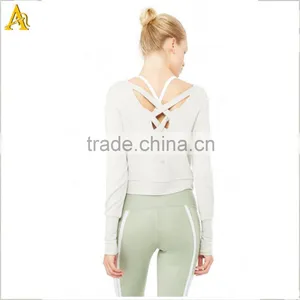 Custom Printing Women Blank Long Sleeve Plain Slim China t Shirt Factory thumbnail-3