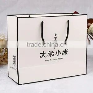 High Quality White Kraft Paper Bag With Black Logo Clothing Paper Bag thumbnail-1