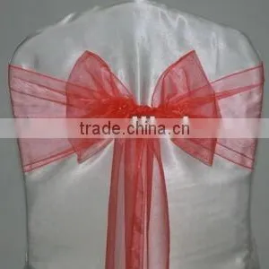 Plain Dyed Hotel/Banquet/Wedding Organza Chair Sash thumbnail-1