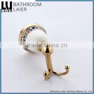Direct Marketing Printing Lines Factory Zinc Alloy Gold Finishing Bathroom Accessories Wall Mounted Robe Hook thumbnail-6