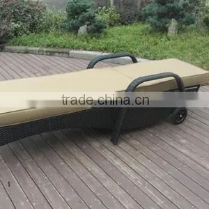 Garden Lounge With Wheel Rattan Sun Lounge thumbnail-5