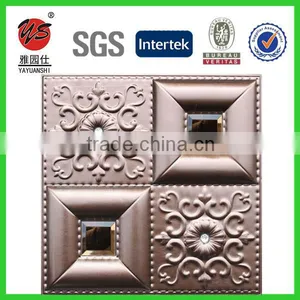 40*40cm 3D Leather Wall Panel 3d PU Leather Covering Wall Panel for Vietnam thumbnail-1
