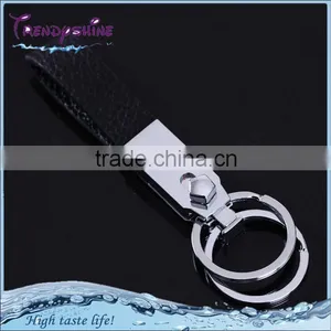 Cheap Custom Zinc Alloy Black Initial Leather Keychain thumbnail-1