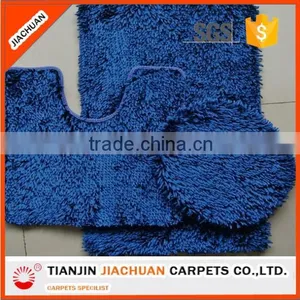 Long Pile Polyester Washable Shiny Chenille 3 Piece Bathroom Mat Sets thumbnail-1
