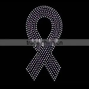 Beautiful Hot Fix Rhinestone Cancer Ribbon Motif Design thumbnail-1